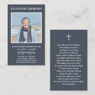 Visita Tarjeta de Funeral con Foto Clásica Memorial