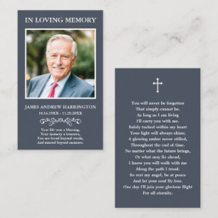 Visita Tarjeta de Funeral con Foto Clásica Memorial