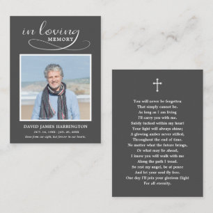 Visita Tarjeta de Funeral con Foto Clásica Memorial