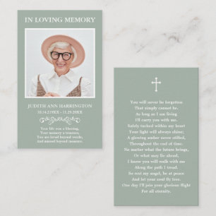 Visita Tarjeta de Funeral con Foto Clásica Memorial