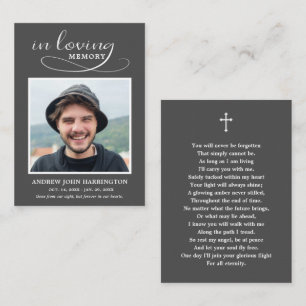 Visita Tarjeta de Funeral con Foto Clásica Memorial