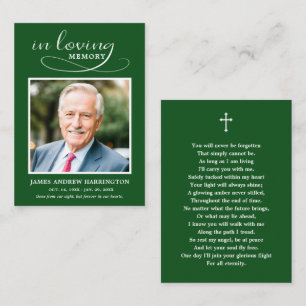 Visita Tarjeta de Funeral con Foto Clásica Memorial