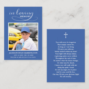 Visita Tarjeta de Funeral con Foto Clásica Memorial