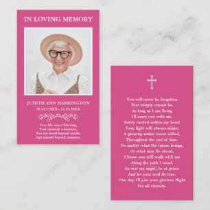 Visita Tarjeta de Funeral con Foto Clásica Memorial