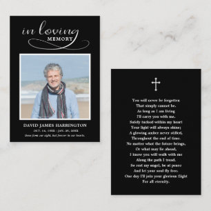 Visita Tarjeta de Funeral con Foto Clásica Memorial