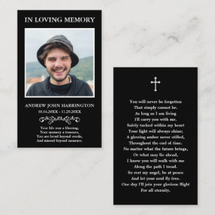 Visita Tarjeta de Funeral con Foto Clásica Memorial
