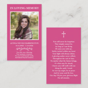 Visita Tarjeta de Funeral con Foto Clásica Memorial
