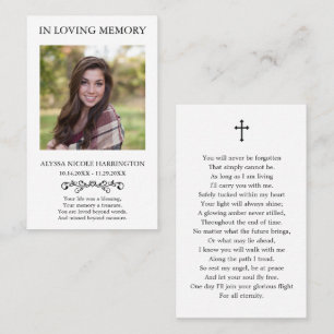 Visita Tarjeta de Funeral con Foto Clásica Memorial