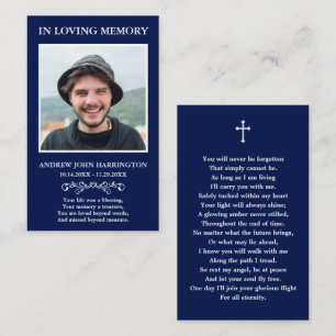 Visita Tarjeta de Funeral con Foto Clásica Memorial