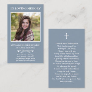 Visita Tarjeta de Funeral con Foto Clásica Memorial