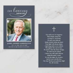 Visita Tarjeta de Funeral con Foto Clásica Memorial
