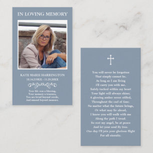 Visita Tarjeta de Funeral con Foto Clásica Memorial