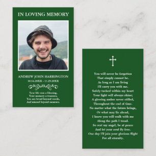 Visita Tarjeta de Funeral con Foto Clásica Memorial