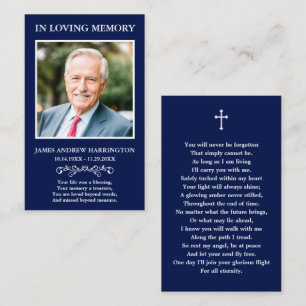 Visita Tarjeta de Funeral con Foto Clásica Memorial