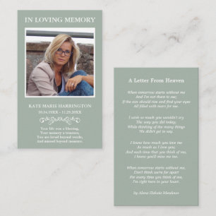 Visita Tarjeta de Funeral con Foto de Recuerdo Simple