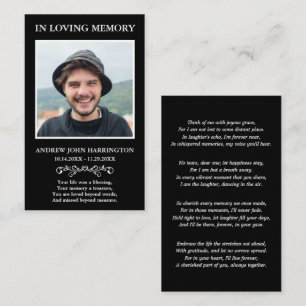 Visita Tarjeta de Funeral de Foto Moderna Simple