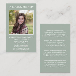 Visita Tarjeta de Funeral de Foto Moderna Simple