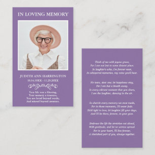 Visita Tarjeta de Funeral de Foto Moderna Simple