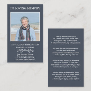 Visita Tarjeta de Funeral de Foto Moderna Simple