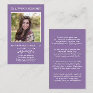 Visita Tarjeta de Funeral de Foto Moderna Simple
