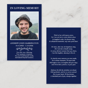 Visita Tarjeta de Funeral de Foto Moderna Simple