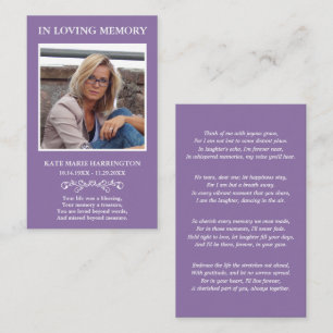 Visita Tarjeta de Funeral de Foto Moderna Simple