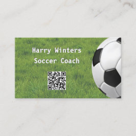 Visita Tarjeta de fútbol de césped con código QR de balón