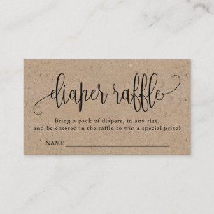 Visita Tarjeta de gabinete de Kraft Calligraphy Diaper Ra