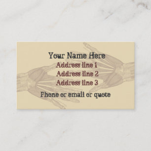 Visita Tarjeta de Gótico Anatomy Hands Business Card Tan