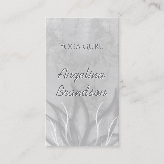 Visita Tarjeta de gris de flores Lotus con estilo para in (Anverso)