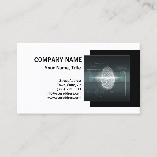 Visita Tarjeta de huellas digitales del investigador de d (Anverso)