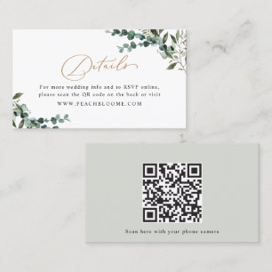 Visita Tarjeta de Inclusión de Código QR Nupcial Greenery