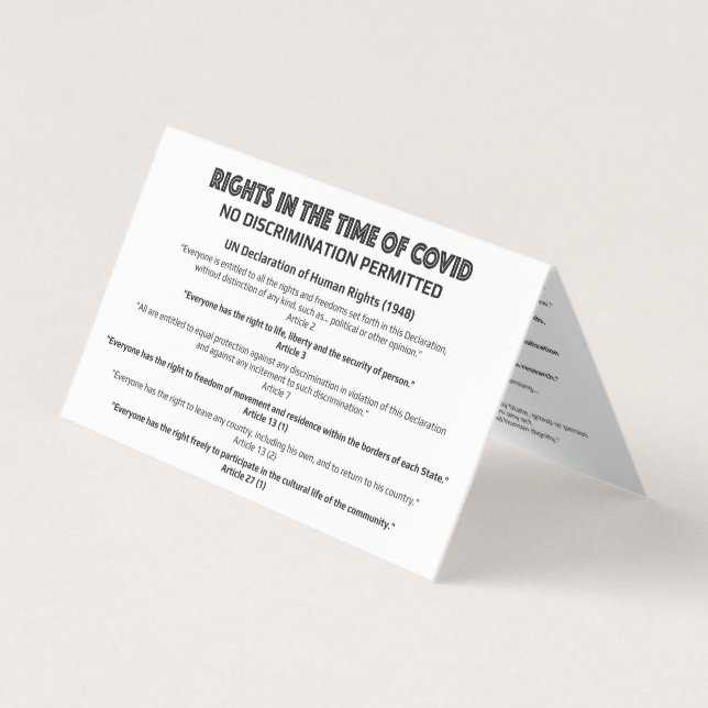 Visita Tarjeta de información de derechos humanos "Sin di (Anverso)