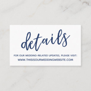 Visita Tarjeta de inscripción de detalles de Boda Casual 