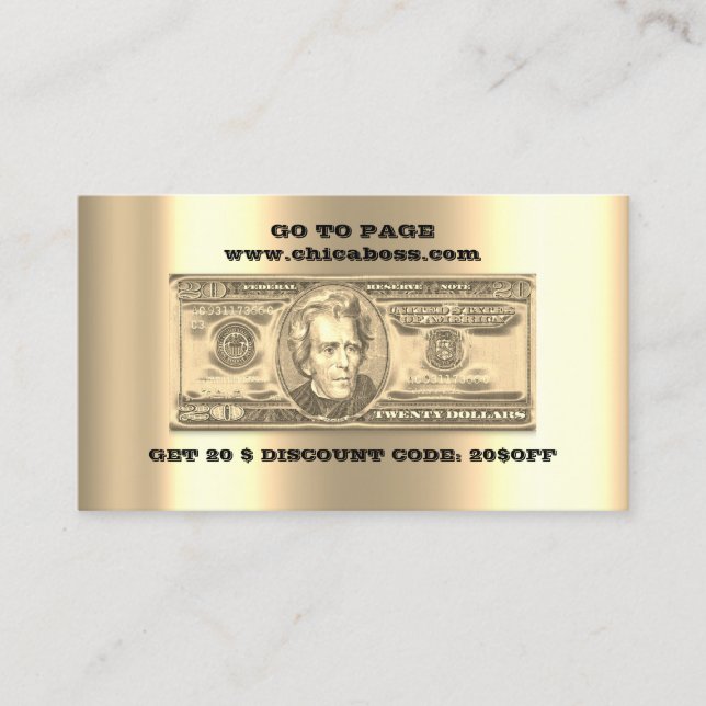 Visita Tarjeta de inserción de descuento 20$ Códigos QR o (Anverso)