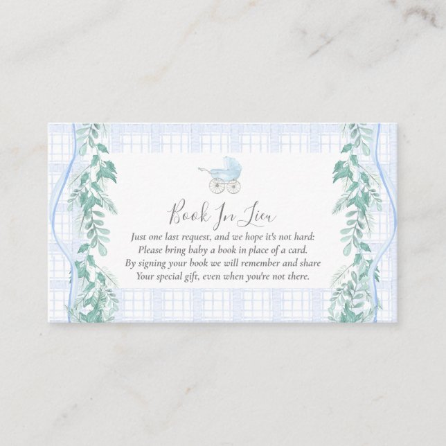 Visita Tarjeta de inserción de libro de transporte de beb (Anverso)