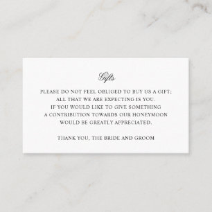 Visita Tarjeta de inserción de regalo simple para Boda