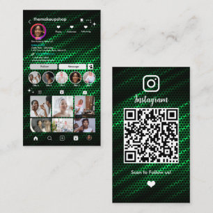 Visita Tarjeta de Instagram de Panal Verde de QR de Redes