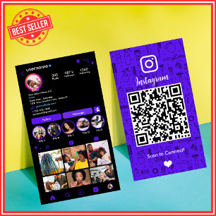 Visita Tarjeta de Instagram de Salón Violeta   Código QR 