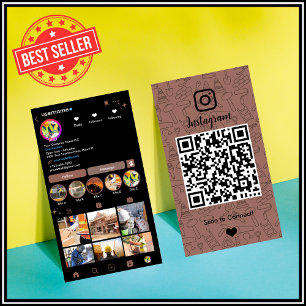 Visita Tarjeta de Instagram QR de Construcción Marrón Rob