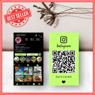 Visita Tarjeta de Instagram QR de Realtor Verde Lima Vibr