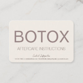 Visita Tarjeta de instrucción de botox de crema y marrón
