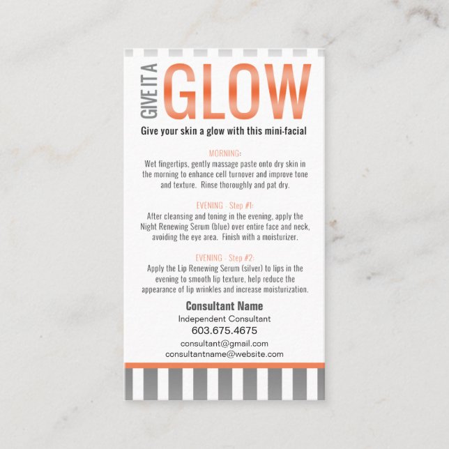 Visita Tarjeta de instrucciones Mini-Facial - AME SU PIEL (Anverso)