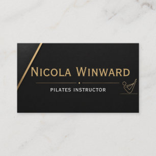 Visita Tarjeta de instructor de Pilates de oro negro