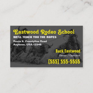 Visita Tarjeta de instructor de rodeo Escuela de Rodeo