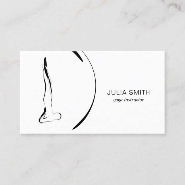 Visita Tarjeta de instructor de yoga con dos poses de yog (Anverso)