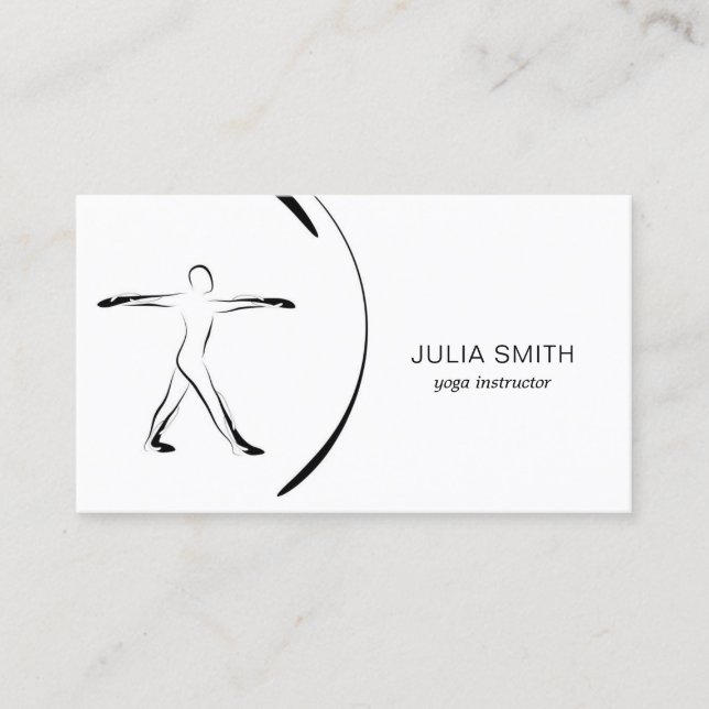 Visita Tarjeta de instructor de yoga con dos poses de yog (Anverso)