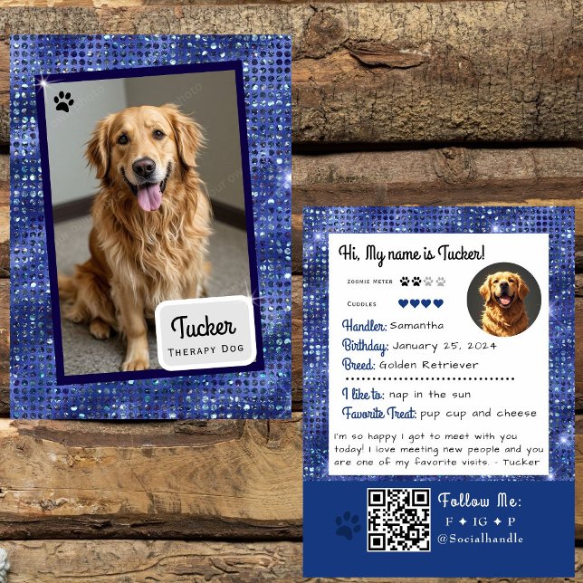 Visita Tarjeta de intercambio de perro de terapia azul de (Subido por el creador)