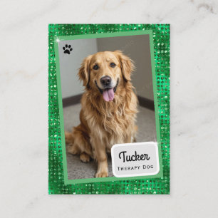 Visita Tarjeta de intercambio de perro de terapia brillo 