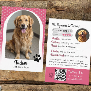 Visita Tarjeta de intercambio de perro de terapia Código 